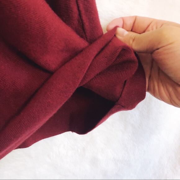 LOFT Crimson Red Sweater Flippy Skirt - Picture 4 of 12